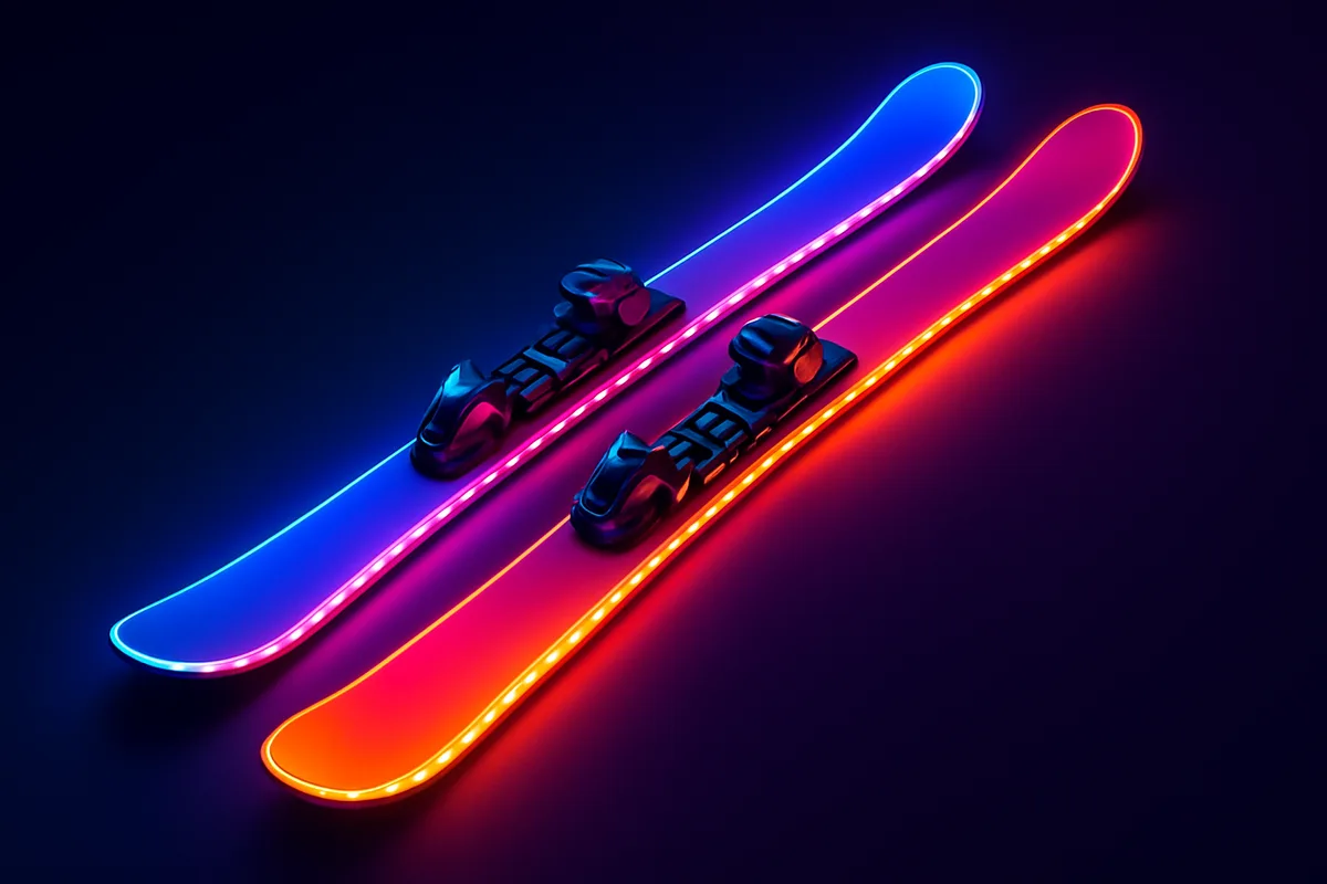Titelbild: Ski mit LED-Beleuchtung an den Seiten