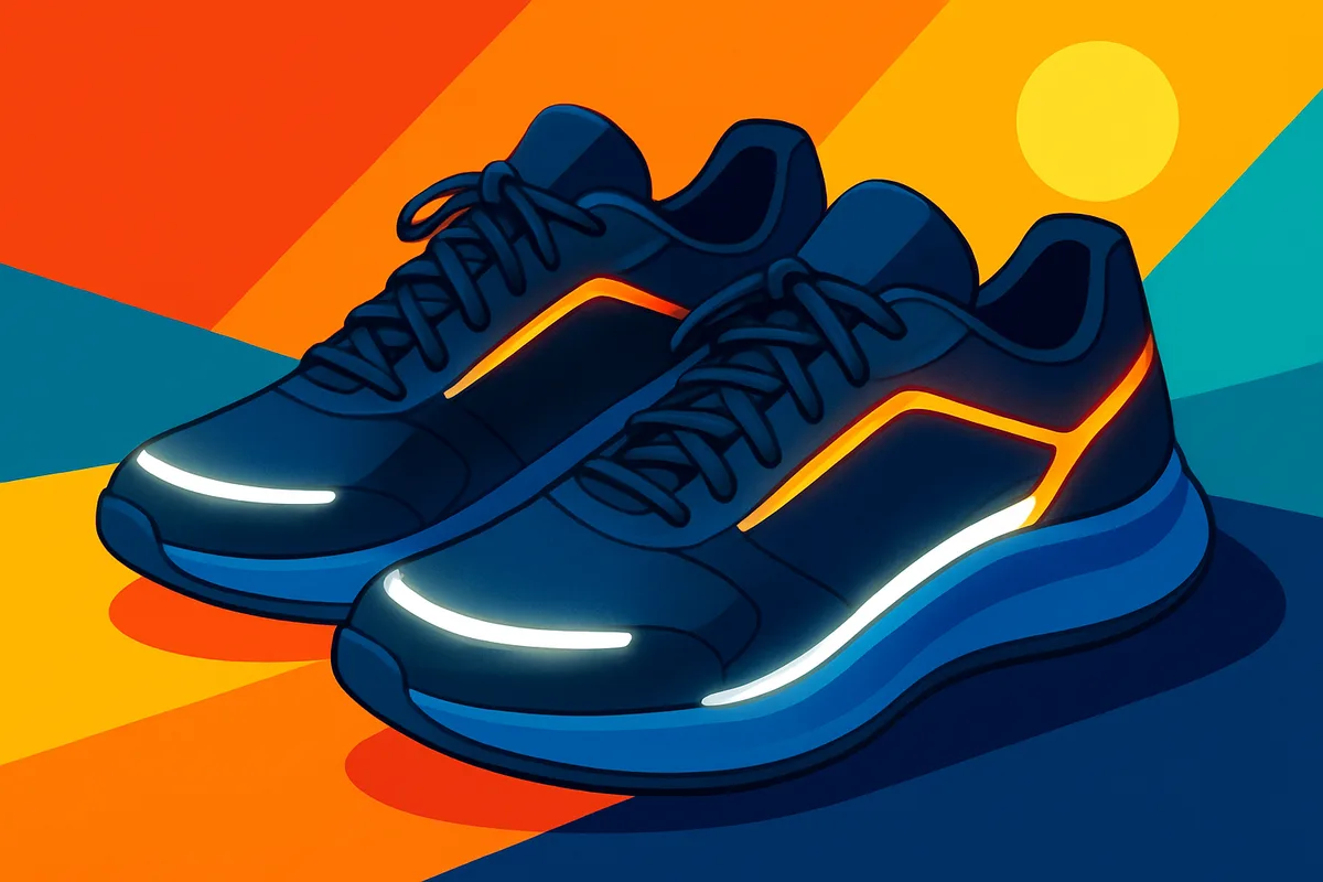 Titelbild: Schuhe mit Reflexelementen ausstatten - Warum hat fast jede Jacke oder Rucksack Reflexelemente, aber Schuhe nur selten?