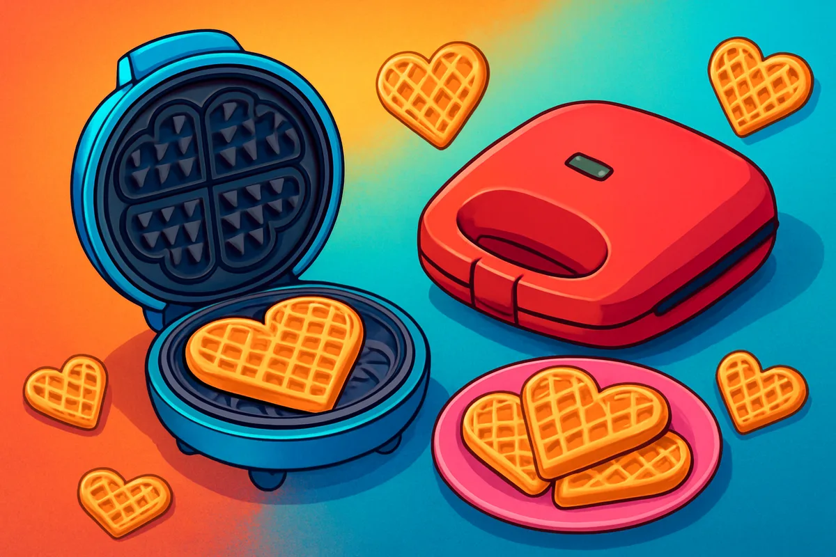 Titelbild: Waffeleisen und Sandwichmaker aber mit Herzchen Waffeln